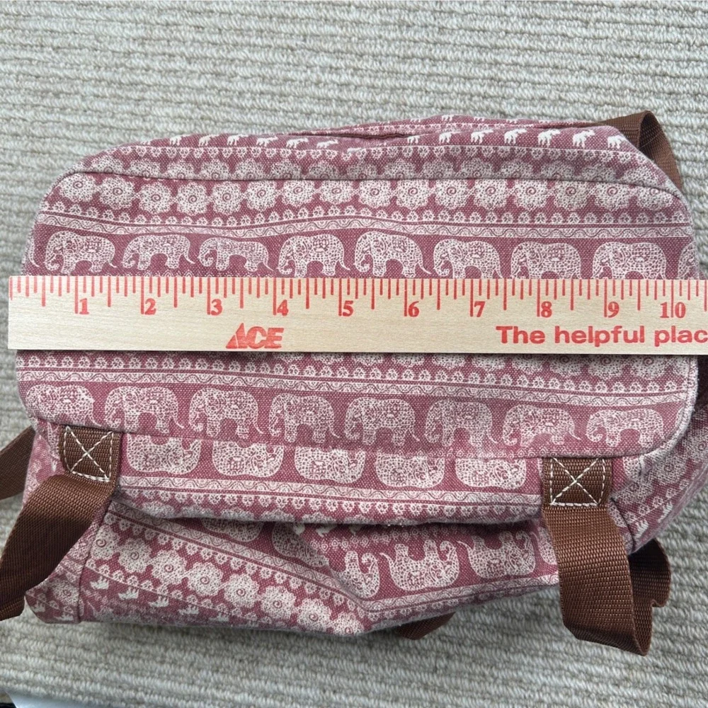 Elephant Print Backpack Purse Small/Medium Pink Boho‎ Festival Hippie